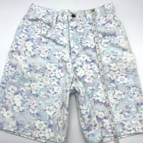 Breaker Jeans True Vintage 80s Pastel Floral Denim Shorts Fairykei | Size S - Picture 8 of 9